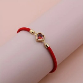 Señora Romántico Brillante Forma De Corazón soga Cobre Enchapado Embutido Circón Chapado En Oro De 18 Quilates. Unisexo Pulsera